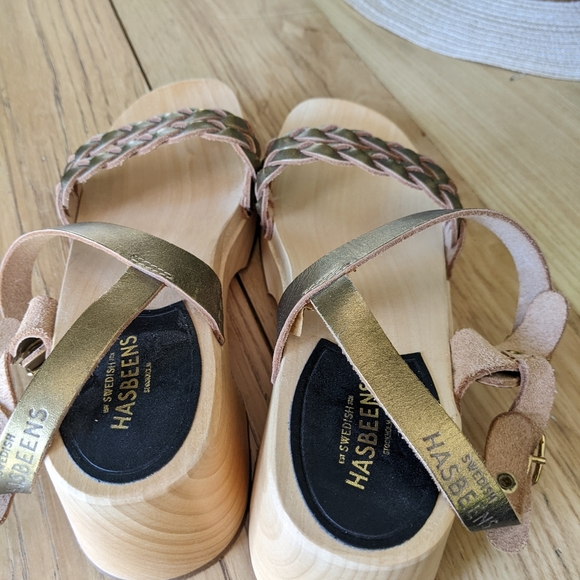 Swedish Hasbeen *never worn* Braided Sandal Wooden Clog - Picture 10 of 15
